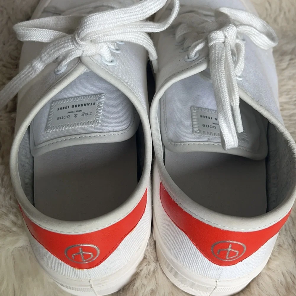 Rag & Bone Standard Issue Lace Up White/Red Shoe Size 10